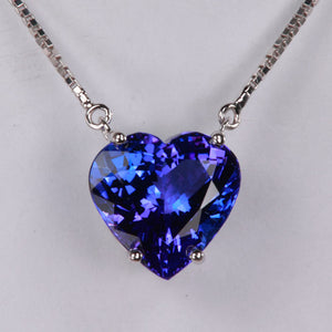 heart shape tanzanite gemstone necklace