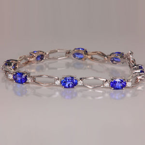 oval tanzanite and diamond bracelet