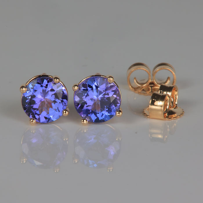 14k Yellow Gold Tanzanite Earrings 1 carat