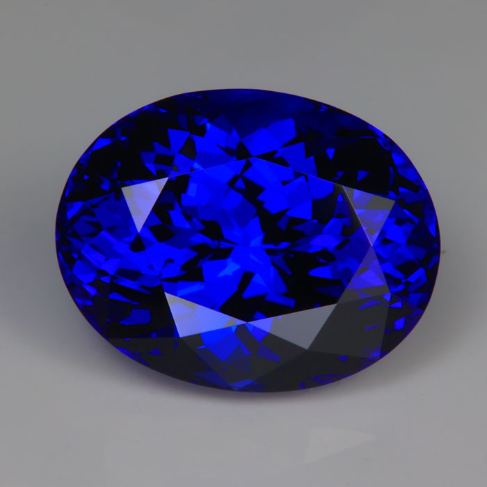 oval cut mostly blue tanzanite rare gemstone 