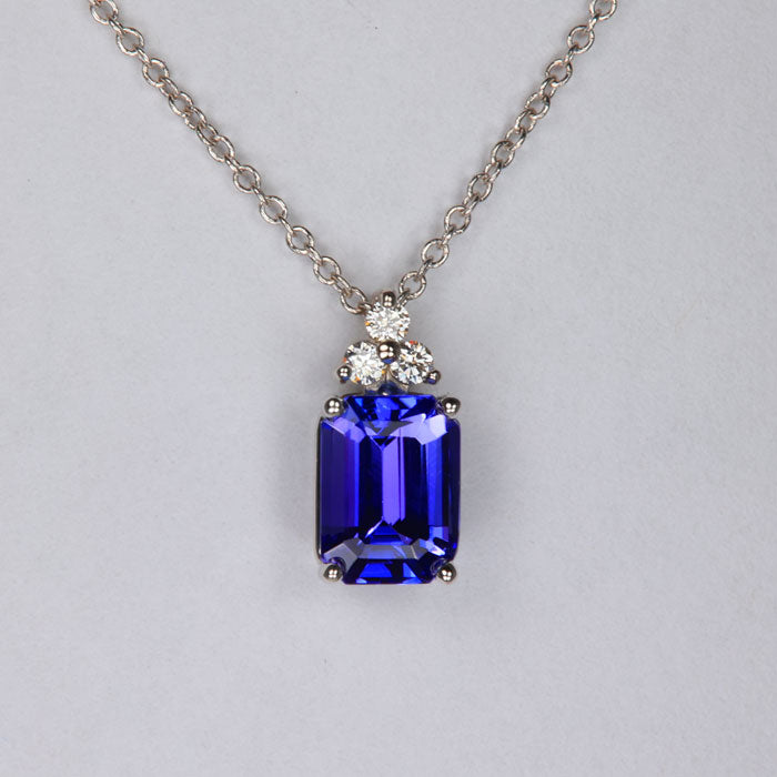 tanzanite pendant diamonds
