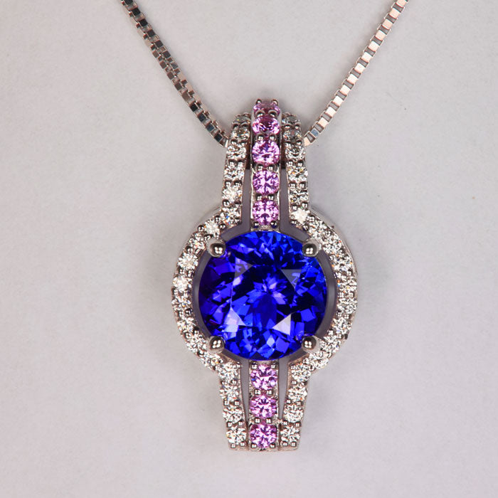 Tanzanite & Pink Sapphire Pendant 2.87 Carat