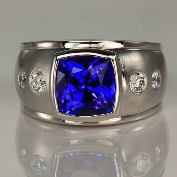 Men's Tanzanite Rings | Gold & Platinum Metals - Tanzanite Jewelry Designs