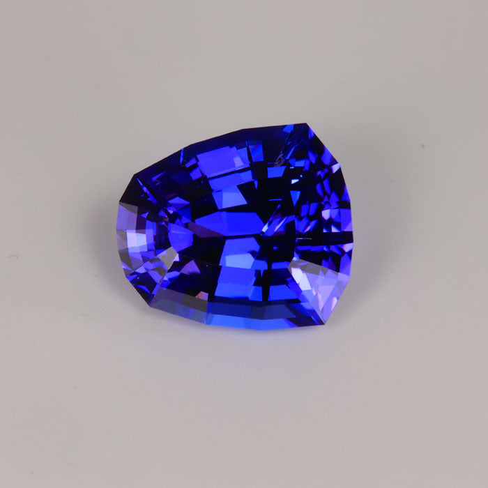 step shield cut tanzanite gemstone violet blue