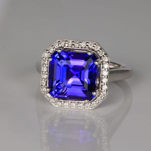 white gold diamond tanzanite engagement ring