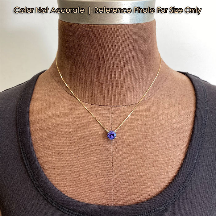 yellow gold tanzanite necklace size