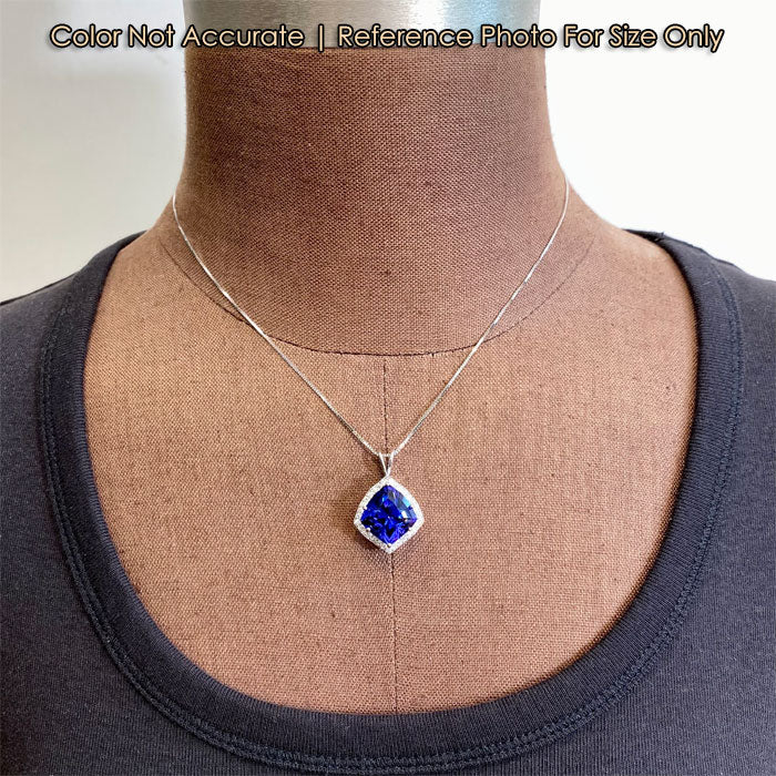 violet blue tanzanite gemstone pendant in white gold 