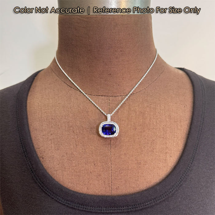 white gold tanzanite and diamond pendant size 