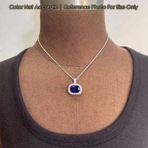 white gold tanzanite and diamond pendant size 