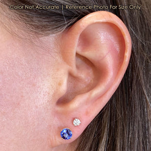 round brilliant tanzanite studs size