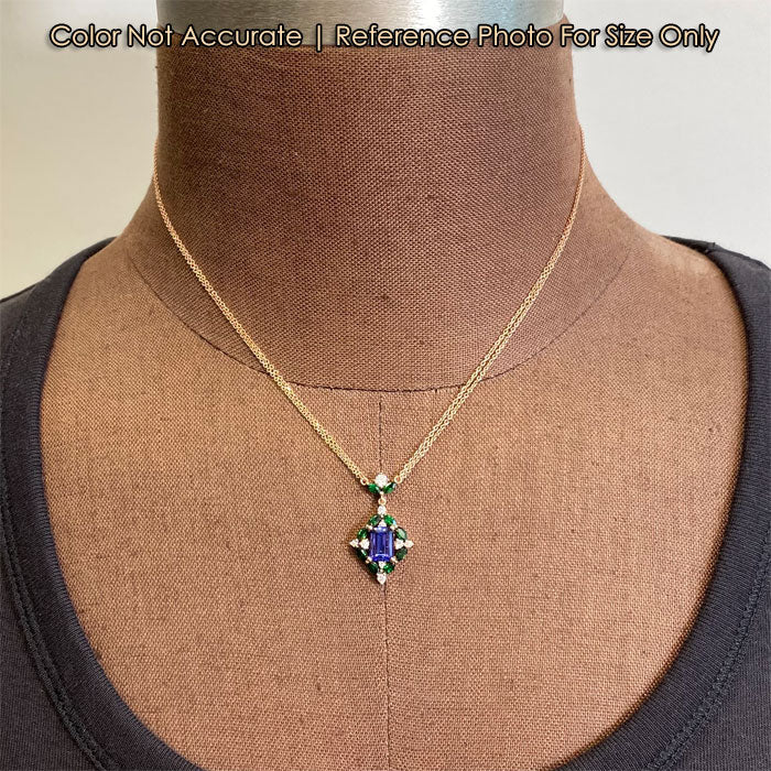 size of tanzanite necklace on bust