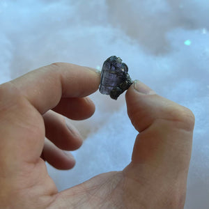 tanzanite crystal on graphite unheated natural