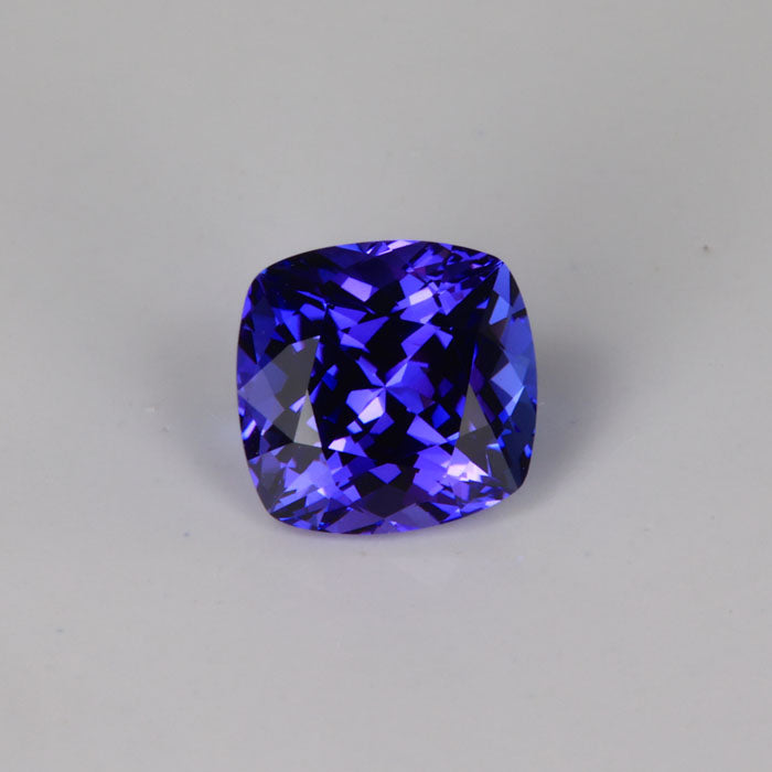blue violet tanzanite gem square cushion cut
