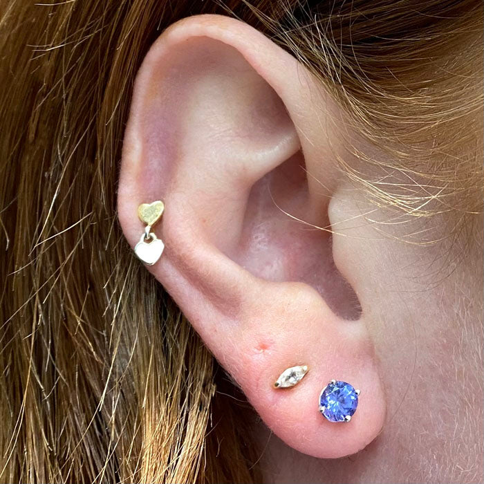 tanzanite earrings studs white gold