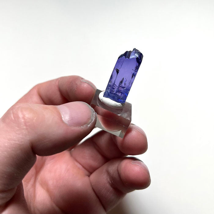 size of tanzanite crystal specimen in hand