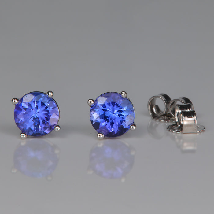 white gold tanzanite stud earrings