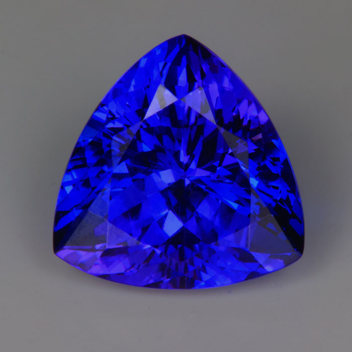 trilliant cut violet blue tanzanite gemstone