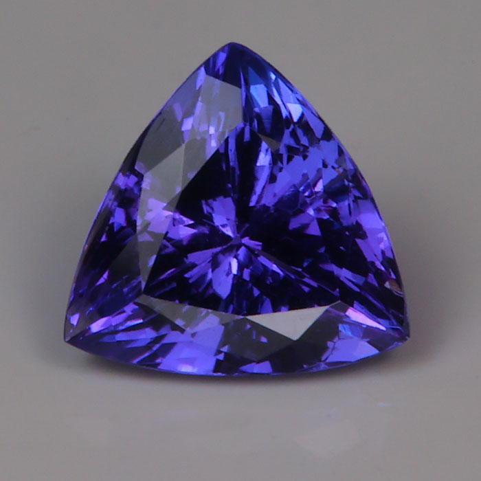 blue violet tanzanite gemstone trilliant cut

