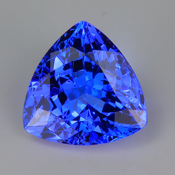 blue color trilliant cut tanzanite rare gemstone