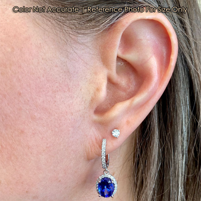size of tanzanite and diamond earrings