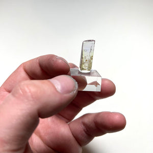 bicolor tanzanite crystal with pink and yellow