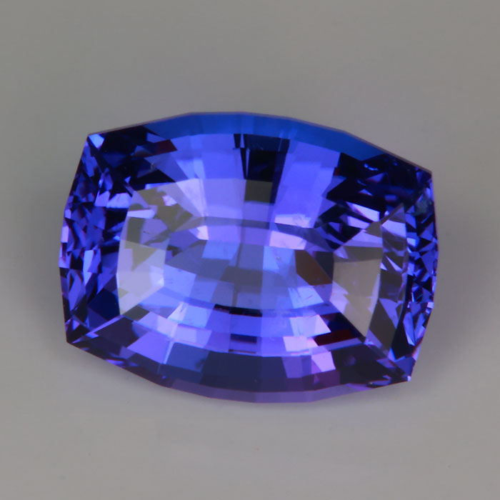 tanzanite gemstone antique cushion cut blue violet color
