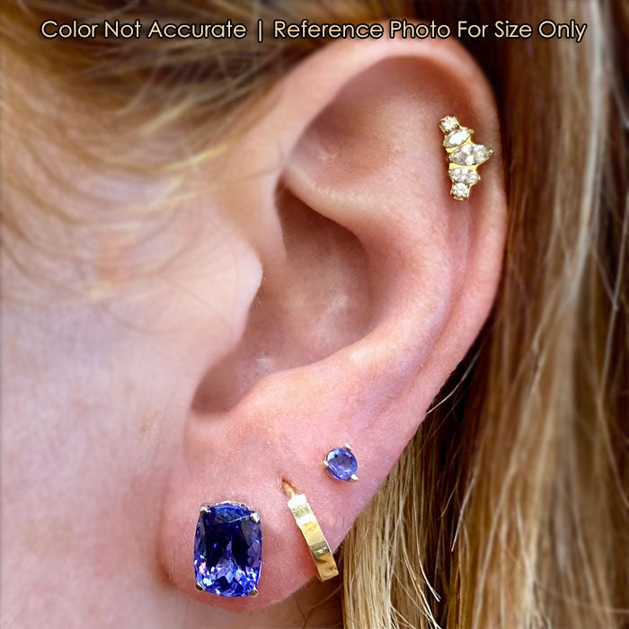 white gold antique cushion tanzanite earring