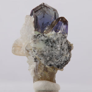 natural unheated cluster of tanzanite crystals