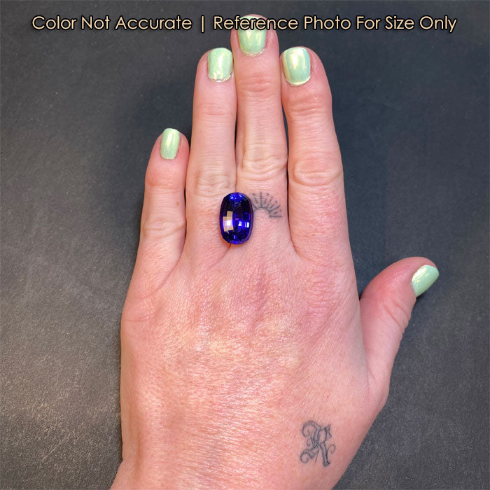 size of tanzanite gem on hand
