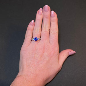 14k white gold tanzanite diamond ring