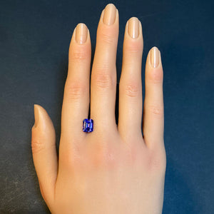 tanzanite gemstone emerald cut blue violet