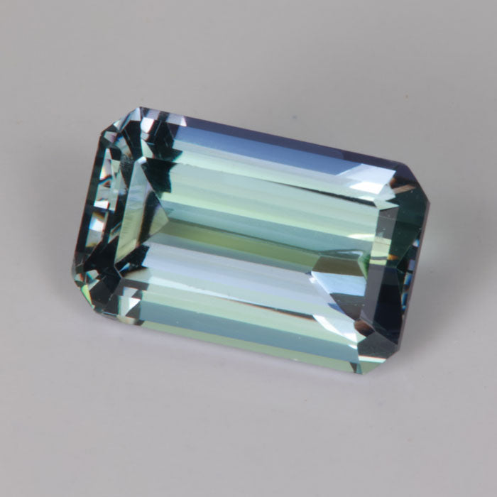 blue green fancy emerald cut tanzanite