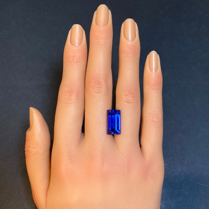 tanzanite gem rare emerald cut blue