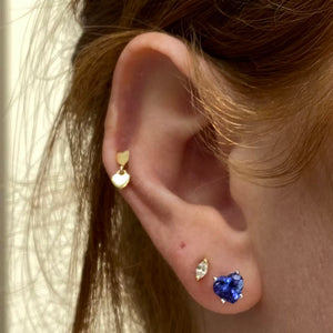 heart shape tanzanite stud earrings