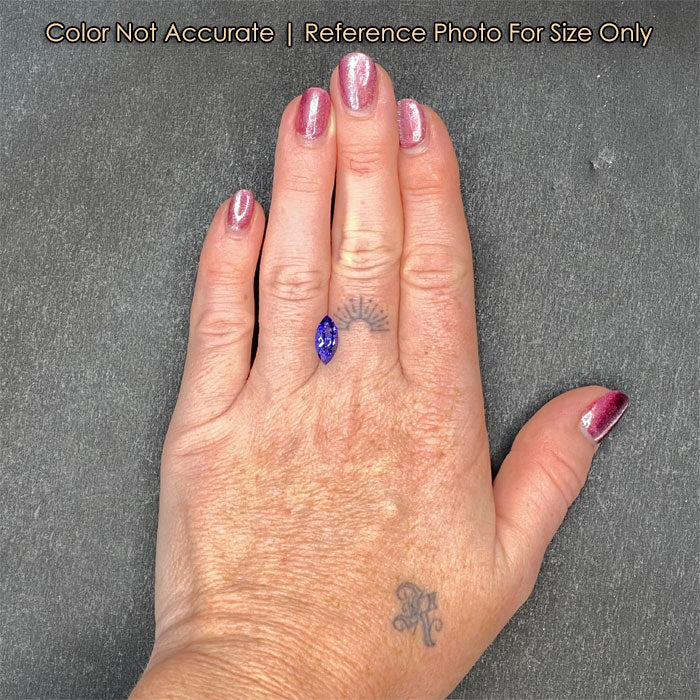 size of marquise tanzanite to hand reference 