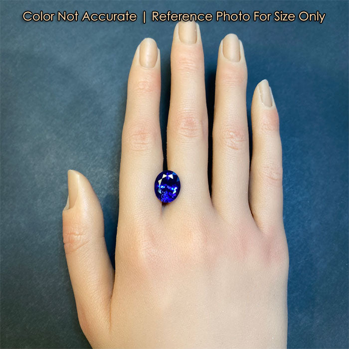 tanzanite gem oval cut on hand