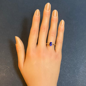oval cut tanzanite solitaire ring yellow gold