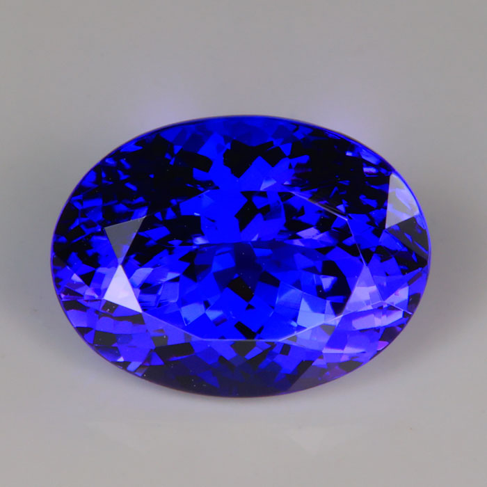 oval cut tanzanite mostly blue color