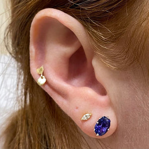 tanzanite stud earrings oval cut