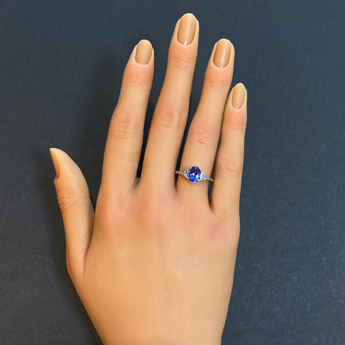 tanzanite oval cut white gold ring