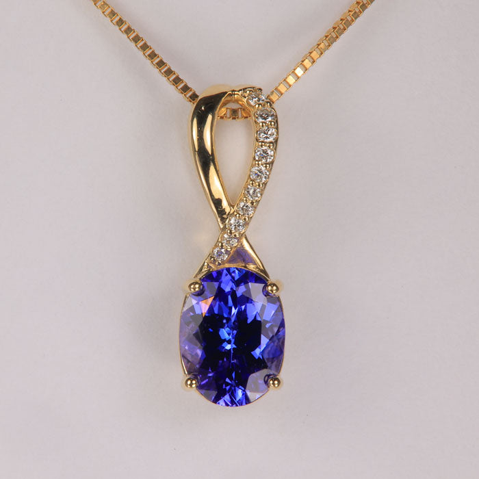 Tanzanite pendant yellow gold outlet