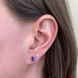 oval tanzanite stud earrings