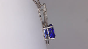 Tanzanite and Diamond Pendant by Christopher Michael 9.06cts in 14k White Gold