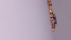 14K Rose Gold Tanzanite and Tsavorite Necklace 1.78 Carats