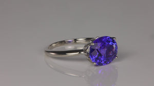 Platinum Oval Tanzanite Ring 5.54 Carats