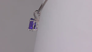 14K White Gold Oval Cut 1.29ct Tanzanite Pendant