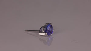 14K White Gold Pear Shape Brilliant Tanzanite Single Stud .67cts
