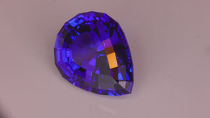 Pear Shape Tanzanite With Red Flash 32.89 Carats