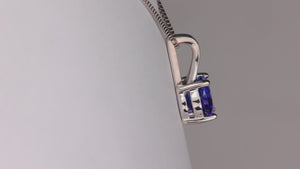 14K White Gold Oval Tanzanite Pendant 3.15 Carats