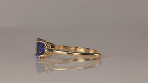 14K Yellow Gold Heart Tanzanite Ring 1.63 Carats